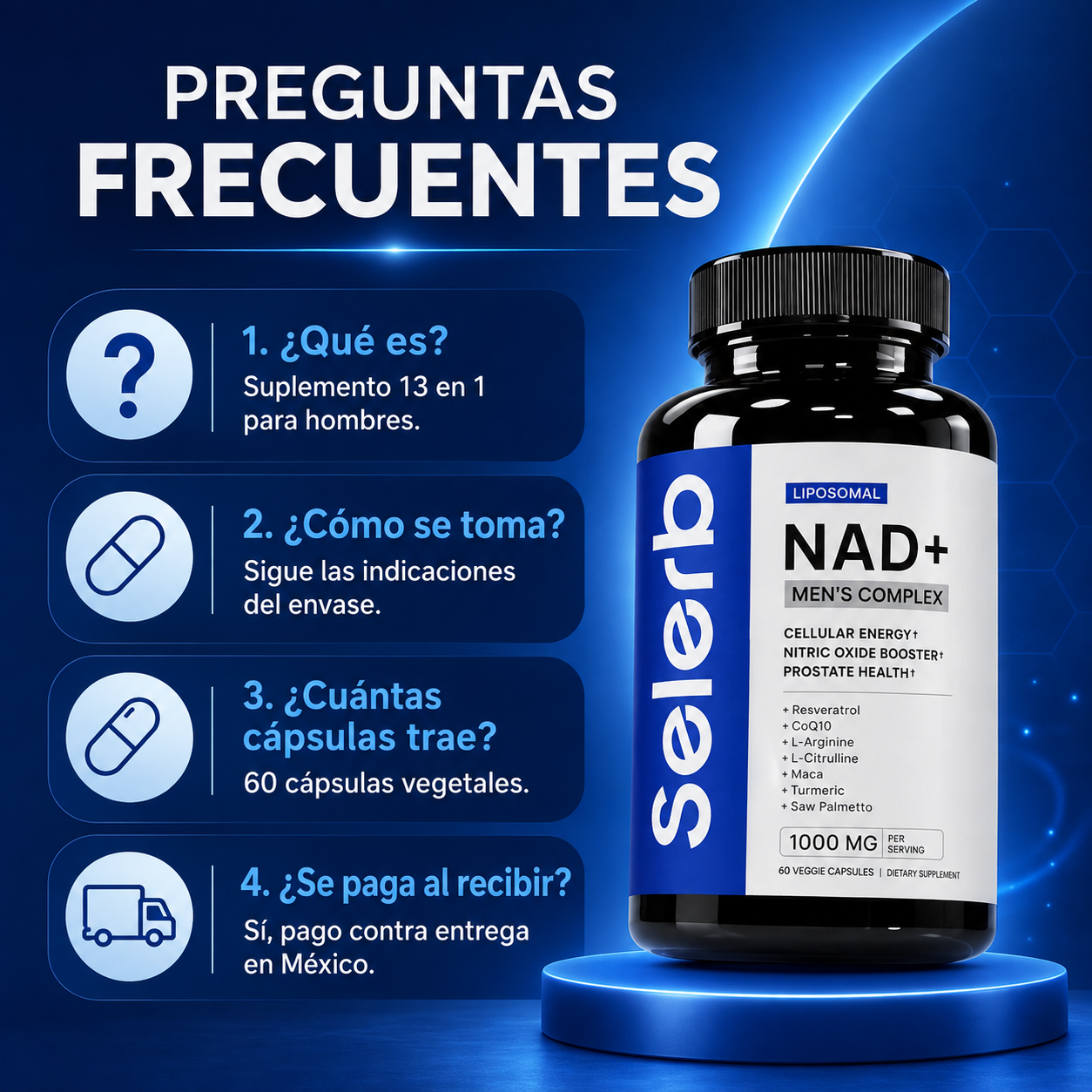NAD+ Men’s Complex 13 en 1 | Energía, Vitalidad y Rendimiento Masculino