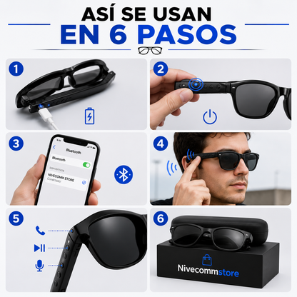 Gafas - Auriculares Bluetooh y Microfono