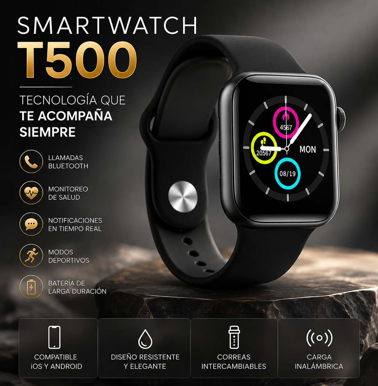Smartwatch T500 Reloj Inteligente
