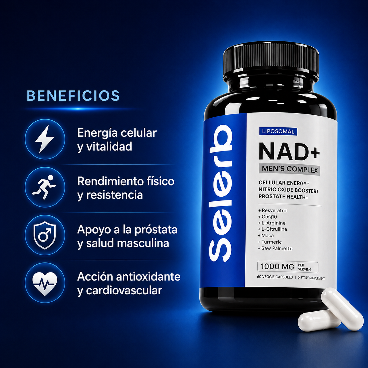 NAD+ Men’s Complex 13 en 1 | Energía, Vitalidad y Rendimiento Masculino