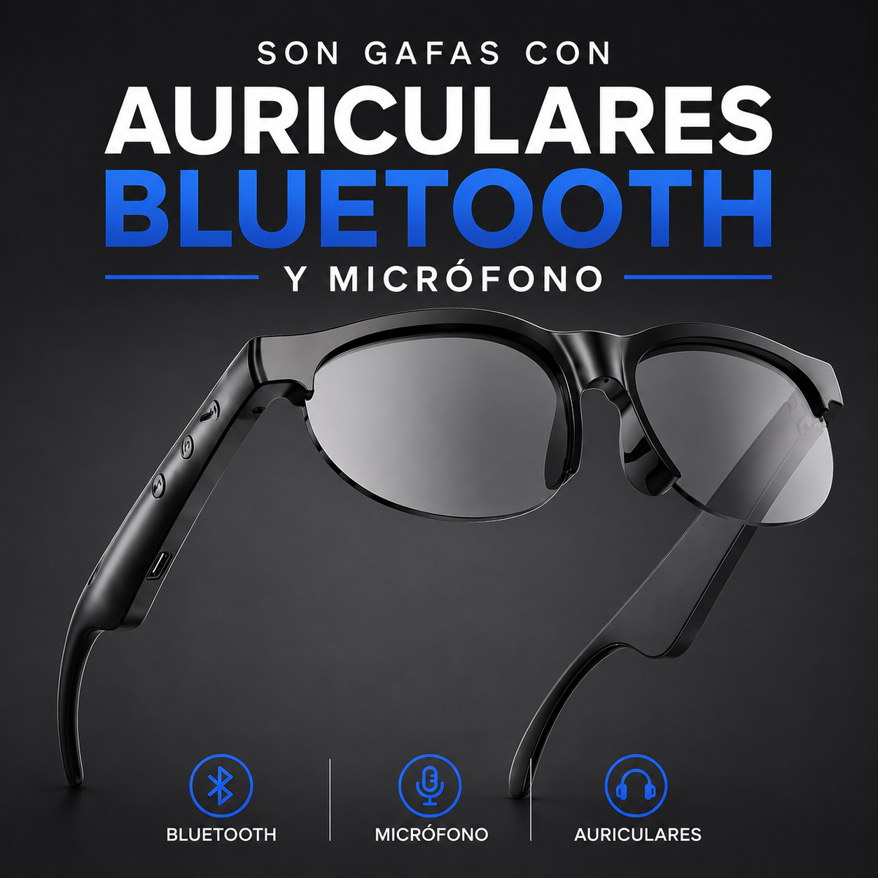 Gafas - Auriculares Bluetooh y Microfono
