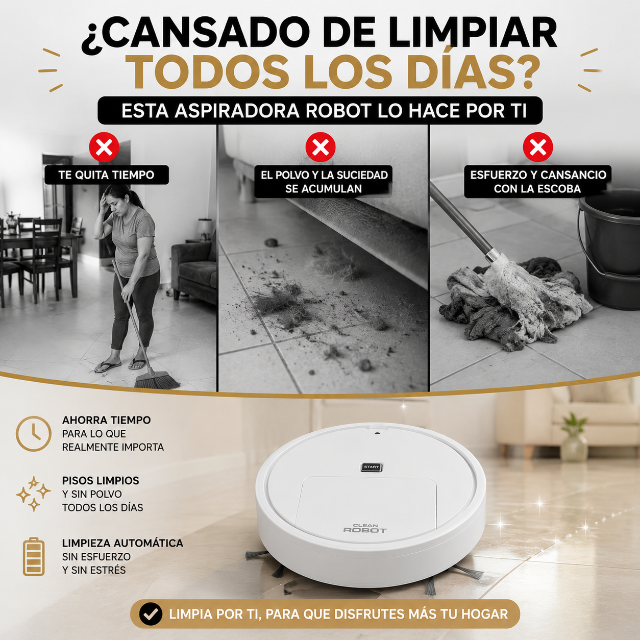 Aspiradora Robot 3 en 1 - Limpieza en tu hogar
